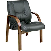 Office Star Work Smart Guest Arm Chair with Wood Covered Base
