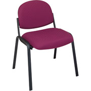 OfficeStar Armless Guest Chair with Steel Frame, Plum