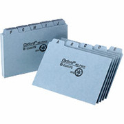 Oxford 3" x 5" Alphabetical Index Card Guides, Blue Pressboard
