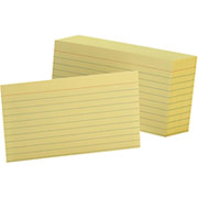 Oxford 3" x 5" Ruled Index Cards, Canary