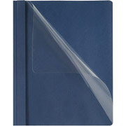 Oxford Clear-Front Linen-Like Report Covers; Dark Blue