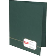 Oxford Design Monogram Two-Pocket Portfolios ,Green/Gold
