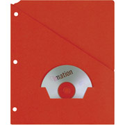 Oxford Recycled Slash Pocket Project Folders, 3-Hole Punched, Red