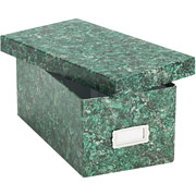 Oxford Reinforced Board Card Files, Lift-Off Cover, 4 x 6 Size, Green Marble