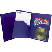 Oxford Twin Pocket Portfolios, Gusseted CD Pocket, Blue
