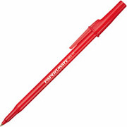 PaperMate Stick Pens, Medium Point, Red, Dozen