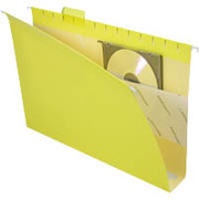 Pendaflex Box-Bottom Colored Hanging Folders, Legal, Yellow, 2" Expansion, 25/Box