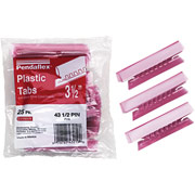 Pendaflex Colored Index Tabs for Hanging File Folders, Pink, 3 Tab, 3 1/2" Long