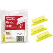 Pendaflex Colored Index Tabs for Hanging File Folders, Yellow, 5 Tab, 2" Long
