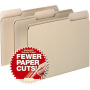 Pendaflex Cutless File Folders, Letter Size, 3 Tab, Manila, 100/Box