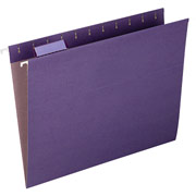 Pendaflex EarthWise 100% Recycled Hanging File Folders, Letter, 5-Tab, Violet, 25/Box