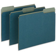 Pendaflex Earthwise 100% Recycled Colored File Folders, Letter, 3-Tab, Blue, 100/Box