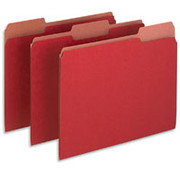 Pendaflex Earthwise 100% Recycled Colored File Folders, Letter, 3-Tab, Red, 100/Box