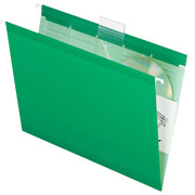 Pendaflex Ready-Tab Hanging File Folders, Letter, 5 Tab, Bright Green, 25/Box