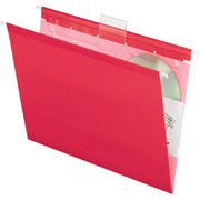 Pendaflex Ready-Tab Hanging File Folders, Letter, 5 Tab, Red, 25/Box