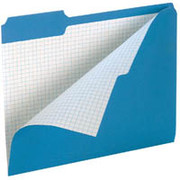 Pendaflex Reinforced Colored File Folders With Interior Grid, Letter, 3 Tab, Blue, 100/Box