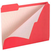 Pendaflex Reinforced Colored File Folders With Interior Grid, Letter, 3 Tab, Red, 100/Box
