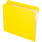 Pendaflex Reinforced Colored File Folders With Interior Grid, Letter, Single Tab, Yellow, 100/Box