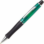 Pentel Clarius Retractable Ballpoint Pens, Medium Point, Black Ink/Emerald Barrel