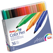 Pentel Fine Tip Color Pens, 36 Colors