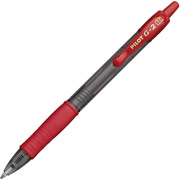 Pilot G-2 Retractable Gel-Ink Pens, Bold Point, Red, Dozen