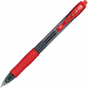 Pilot G-2 Retractable Gel-Ink Pens, Fine Point, Red, Dozen
