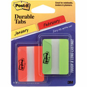 Post-it 2" Green & Orange Durable Index Tabs, 44/Pack