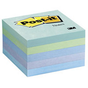 Post-it 3" x 3" Assorted Aquatic Flat Notes