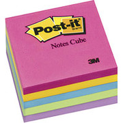 Post-it 3" x 3" Assorted Neon Memo Cube