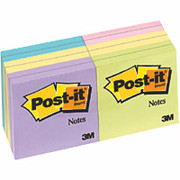 Post-it 3" x 3" Assorted Pastel Flat Notes