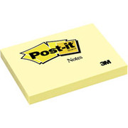 Post-it 3" x 4" Canary Yellow Flat Notes, 12 Pack