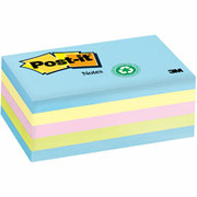Post-it 3" x 5" Recycled Pastel Flat Notes