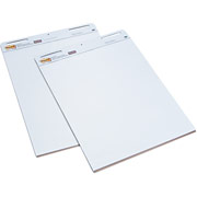 Post-it 30" x 25" White Self Stick Easel Pads With 1" Blue Grid