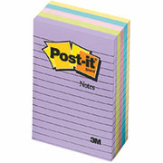 Post-it 4" x 6" Assorted Pastel Flat Notes