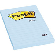 Post-it 4" x 6" Recycled Sky Blue Line-Ruled Flat Notes