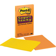Post-it 5" x 8" Super Sticky Large-Format Notes, Neon Fusion