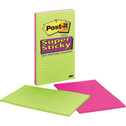 Post-it 5" x 8" Super Sticky Large-Format Notes, Ultra Colors