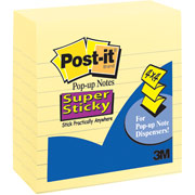 Post-it Super Sticky 4" x 4" Pop-up Notes, Canary Yellow, Line Ruled