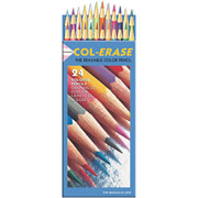 Prismacolor Col-Erase Pencils with Erasers, 24 Color Set