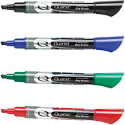 Quartet EnduraGlide Chisel Tip Dry-Erase Markers, Assorted, 4/Pack