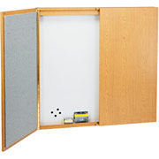 Quartet Laminate Conference Cabinet with Magnetic Dry Erase Board, Oak