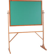 Quartet Reversible Chalkboards, Green Writing Surface, Oak Frame, 36" x 48"