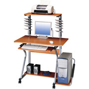 RTA Techni-Mobili Compact Mobile Computer Workstation, Woodgrain