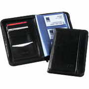 Rolodex 120-Card Black Simulated Leather Zippered Business Card Book