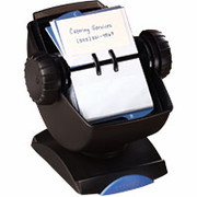 Rolodex Open Business Card Swivel File, Black