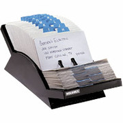 Rolodex V-Glide Adjustable Open Card File, Black, 3" X 5"