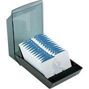 Rolodex VIP Series Covered Card File, 3" x 5", Black