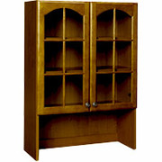Room Additions Cambridge Large Hutch with Glass Doors, Cherry Glaze