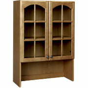 Room Additions Cambridge Large Hutch with Glass Doors, Sandalwood