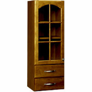 Room Additions Cambridge Small Hutch with Glass Door and Drawers, Cherry Glaze